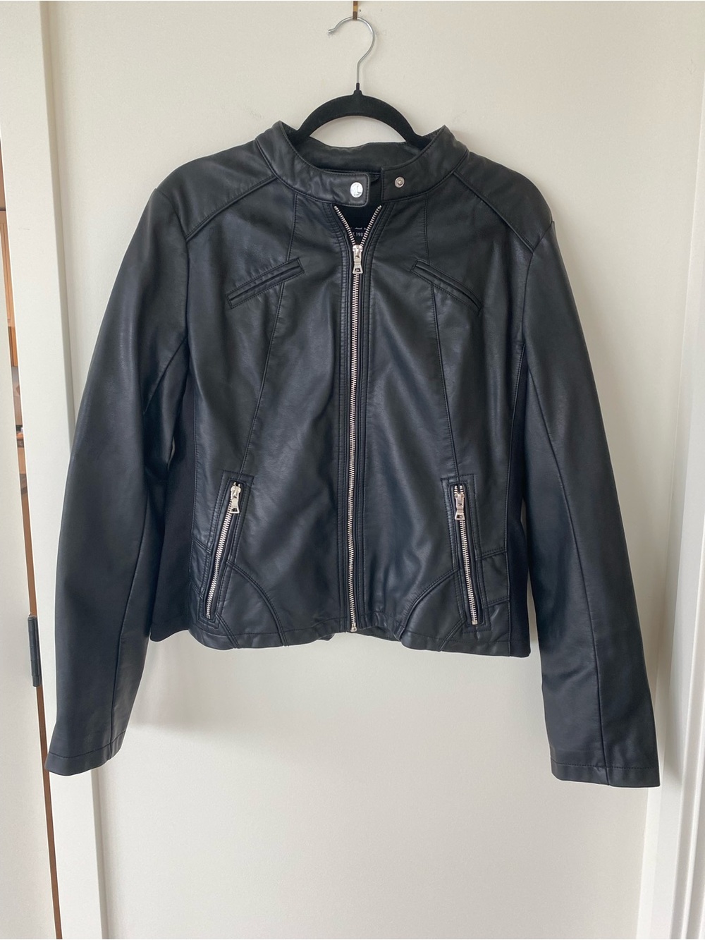 GUESS Black Faux Leather Moto Jacket